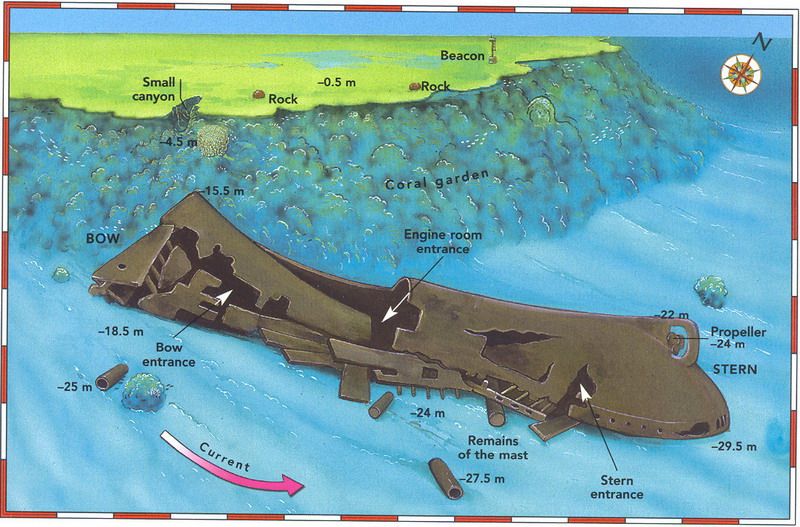 Dunraven Wreck (Beacon Rock) Dive Site Scuba Diving Sharm El Sheikh, Egypt