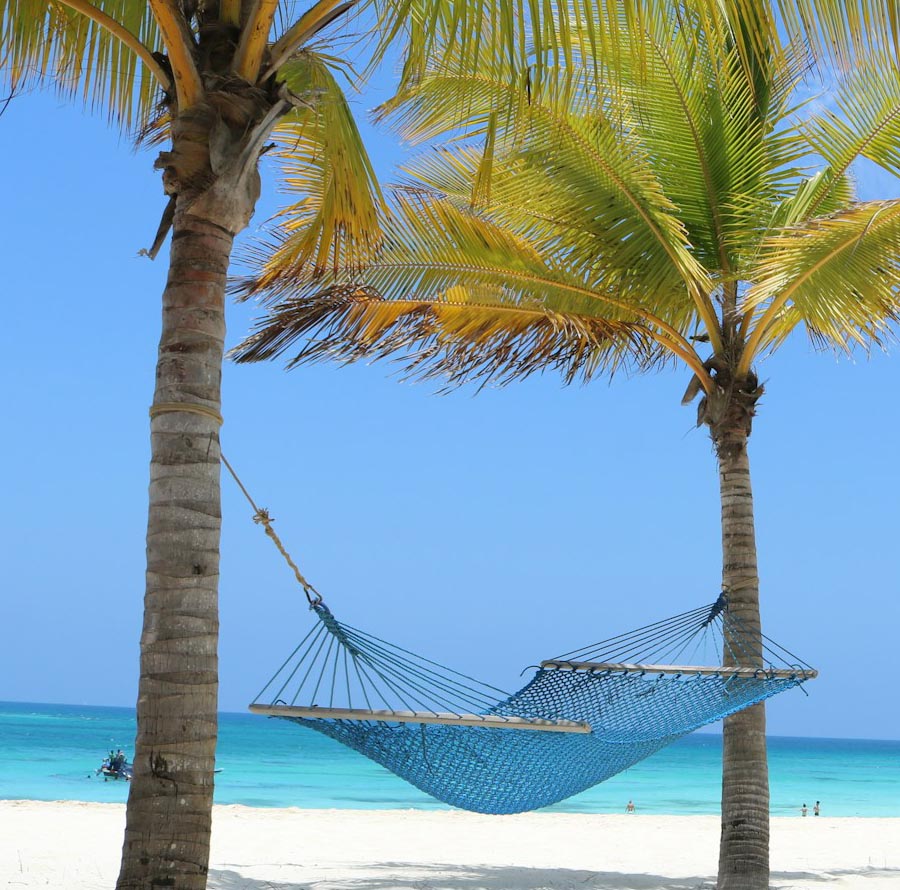 Relaxing at a tropical dive destination before flying home